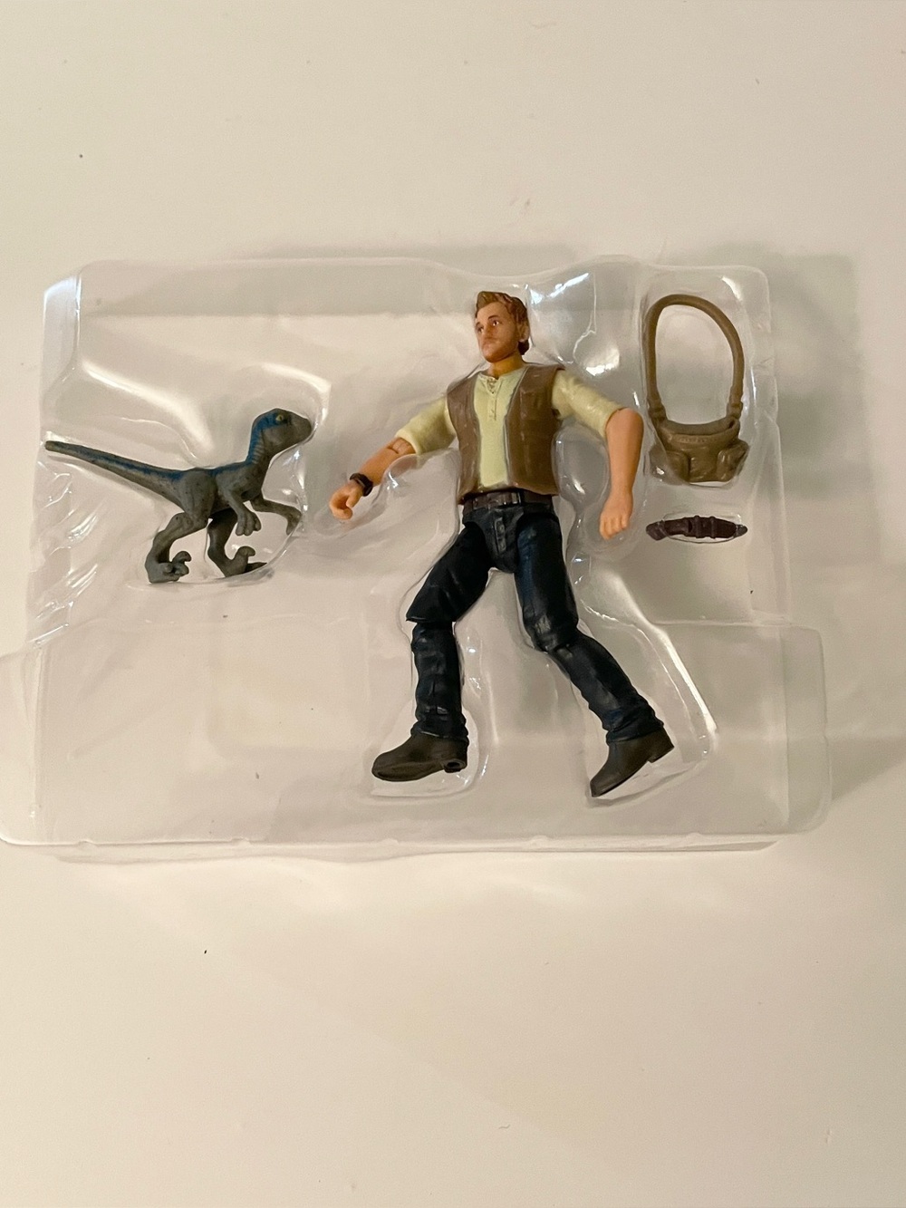 Mattel Jurassic World Owen & Baby Blue Action Figure Set Loose 3.75"